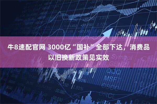 牛8速配官网 3000亿“国补”全部下达，消费品以旧换新政策见实效